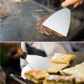 Miniatyrbild 5 av 5: Rostfritt stål skrapa verktyg målarskrapa trähandtag grill teppanyaki kött