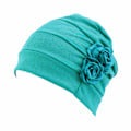 Miniatyrbild 1 av 3: Flower Design Kemoterapi Cap (grön)