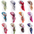 Miniatyrbild 3 av 3: Cashewblomma turban cap - simulering silkes wrap scarf cap bunt typ (gräsgrön)