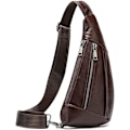 Miniatyrbild 3 av 7: Axelremsväska i läder Crossbody Herr Dam Resor Utomhussporter, Ryggsäck