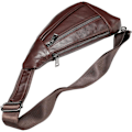 Miniatyrbild 5 av 7: Axelremsväska i läder Crossbody Herr Dam Resor Utomhussporter, Ryggsäck