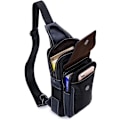 Miniatyrbild 7 av 9: Axelremsväska i läder Crossbody-väska Herr Dam Resor Utomhussporter, Ryggsäckar