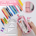 Miniatyrbild 2 av 5: Vattentät PVC Clear Toiletry Organizer - Perfekt för brevpapper, smink, smink, resor (rosa)