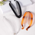 Miniatyrbild 2 av 5: Banan hårklämma Corn Twist Comb Clamp Grip Slide Fish Banana Transparent One-size