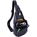 Miniatyrbild 4 av 7: Axelremsväska i läder Crossbody Herr Dam Resor Utomhussporter, Ryggsäck