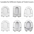 Miniatyrbild 4 av 4: 4-delad universal wc-sits set för bidé med cover, funktionell självhäftande kudde, oval, vit