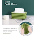 Miniatyrbild 3 av 5: Silikon Vikbar rektangulär vävnadsbox- cover , grön