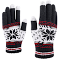 Miniatyrbild 1 av 5: Snowflake Printing Touchscreen Fingrar Handskar, marinsvarta