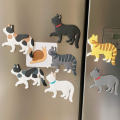 Miniatyrbild 3 av 5: Cat Kylskåpmagneter, Cat Pattern Bulletin Magnet, Cat Tail kan lutas för att hänga föremål (7 st)
