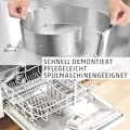 Miniatyrbild 4 av 4: Justerbar tårtring - rostfritt stål - clips för fixering - robust springform, matt silver