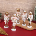 Miniatyrbild 2 av 5: 5 st 12CM Nötknäppare Puppet Soldat Pendel Juldekorationsdocka Vit one size
