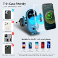 Miniatyrbild 5 av 5: Söt mobiltelefonfäste med snabbladdnings smart sensor, blå