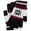 Miniatyrbild 4 av 5: Snowflake Printing Touchscreen Fingrar Handskar, marinsvarta