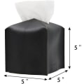 Miniatyrbild 5 av 5: Läder Square Tissues Box Hållare Square Cube Svart