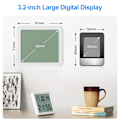 Miniatyrbild 3 av 5: Digital termometer/hygrometer Stor 3,2" LCD-skärm