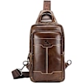 Miniatyrbild 2 av 8: Axelremsväska i läder Crossbody Herr Dam Resor Utomhussporter, Ryggsäck