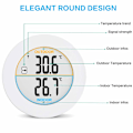 Miniatyrbild 3 av 4: Inomhus- och utomhustermometer, digital trådlös termometer med sondsensor, HD LCD-display