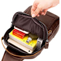 Miniatyrbild 7 av 7: Axelremsväska i läder Crossbody Herr Dam Resor Utomhussporter, Ryggsäck