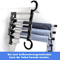 Miniatyrbild 4 av 5: Utrymmesbesparande klädhängare, 2-delad byxhängare av rostfritt stål infällbar