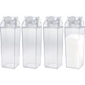 Miniatyrbild 1 av 5: 4-pack mjölkkartong i plast, vattenflaska, fyrkantig juiceflaska för utomhussportresor