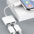 Miniatyrbild 3 av 5: Lightning till Dual Lightning Hörlursadapter Converter För Iphone