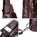Miniatyrbild 4 av 7: Axelremsväska i läder Crossbody Herr Dam Resor Utomhussporter, Ryggsäck
