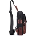 Miniatyrbild 2 av 9: Axelremsväska i läder Crossbody-väska Herr Dam Resor Utomhussporter, Ryggsäckar