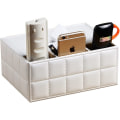 Miniatyrbild 4 av 5: Läder Tissue Box Cover Rektangulär Multifunktion, White Grid