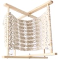 Miniatyrbild 4 av 4: Bohemian tidningsställ Macrame tidningsställ, handvävt ställ för att placera böcker, tidningar, anteckningsböcker