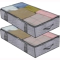 Miniatyrbild 1 av 5: Vikbar förvaringsväska under sängen dammtät förvaringsgaller kläder täcke förvaring två-pack