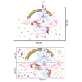 Miniatyrbild 3 av 3: Akvarell tecknad Unicorn Väggdekal Dagis Layout