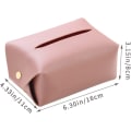 Miniatyrbild 3 av 5: PU-läder rektangulär vävnadsboxhållare, 16cm×11cm×8cm, rosa
