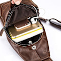 Miniatyrbild 6 av 7: Axelremsväska i läder Crossbody-väska Herr Dam Resor Utomhussporter, Ryggsäckar