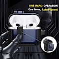Miniatyrbild 2 av 5: Militärklass skyddande hårt case med nyckelring för AirPod 3:e generationens case för män kvinnor (blå)