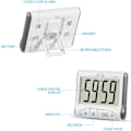 Miniatyrbild 2 av 4: Elektronisk magnetisk digital kökstimer 24 timmars LCD-skärm Countdown magnetisk hållare, vit