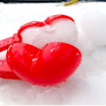 Miniatyrbild 2 av 4: Heart Snowball Maker, vinter snöboll form leksak plast sandboll, klämma för barn utomhus leka snö