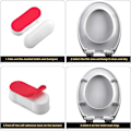 Miniatyrbild 3 av 4: 4-delad universal wc-sits set för bidé med cover, funktionell självhäftande kudde, oval, vit