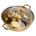 Miniatyrbillede 7 af 8: Hot Pot 30,3 cm Diameter 304 Rustfrit Stål Rustfrit Separat Design Mandarin And PotGuld