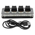 Miniatyrbild 1 av 8: Mini 4 Key Gaming Tangentbord Mekanisk knappsats Typ C till USB Interface Programmering Svart med RGB-ljus