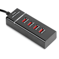 Miniatyrbillede 8 af 8: Mobiltelefon Universal 3A Kabellader Desktop Flere 4 Porte USB EU 100‑240VEU Sort 4USB Linje 1,5 m med Emballage