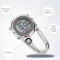 Miniatyrbild 7 av 8: Multifunktionell självlysande Clip On Carabiner Watch Mini Quartz Watch Compass för utomhusklättringsaktiviteter
