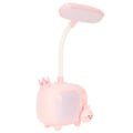 Miniatyrbillede 6 af 7: Børne Læselampe TV-stil Base Fleksibel Svanehals USB-opladning Blød LED Børne Skrivebordslampe til Studerende Studerende Arbejde Rosa