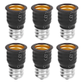 Miniatyrbild 1 av 8: 6 st E12 till E14 Adapterkonverterare E14 till E12 Ljuslampeadapter för Garage Sovrum Vardagsrum Kök Korridorer Svart