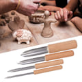 Miniatyrbilde 6 av 8: 4 stk Keramikkuttere Keramisk Modellering Gravering DIY Verktøy Skulptur Leire Halvcirkelformet Kutter