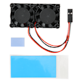 Miniatyrbilde 1 av 8: Kjøleventilator for Raspberry Pi 4B Board Dobbel kjølefinnemodul Termisk lim 1200MHz 5V