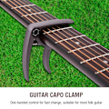Miniatyrbilde 2 av 8: Enhånds Quick Change Metall Gitar Capo Klemme for folkemusikk akustiske gitarer mørkebrun