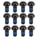 Miniatyrbillede 7 af 8: 12 stk. Cykel Skivebremse Rotor Monteringsbolte T25 Cykelskruer TC4 Titanium Alloy M5 x 10mm Sort