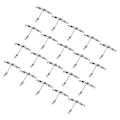 Miniatyrbilde 4 av 8: 20 stk T-formet lysende fiskesvivel 3-veis kobling krysslinje rullende svivel med perler 4x5 #