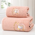 Miniatyrbillede 1 af 5: Badehåndklæde Coral Fleece Vandabsorption Blød Tykkelse Brusebad Håndklæde til Hjem Strand Rosa 70x140
