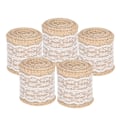 Miniatyrbillede 4 af 8: 5 stk Burlap Bånd Spids Linned Rulle Jute Bælte DIY Håndlavet Hessian Rem Håndværk Dekorationer (Hvid)